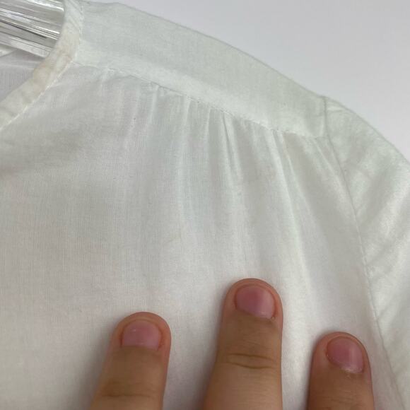 The GREAT The Honey Eyelet Embroidered white bohemian blouse size 3 100% cotton - Picture 4 of 12